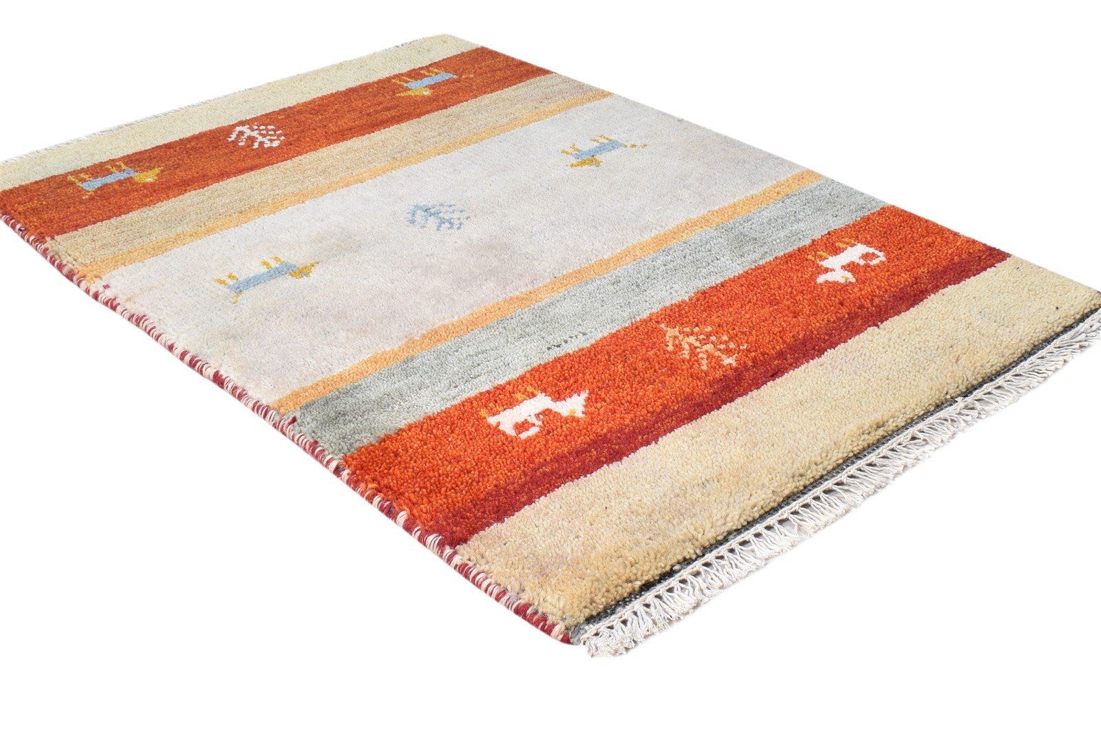 Hand Knotted Grey Wool Rug 2' X 3' Southwestern American Tribal Small Carpet 7865062359189
