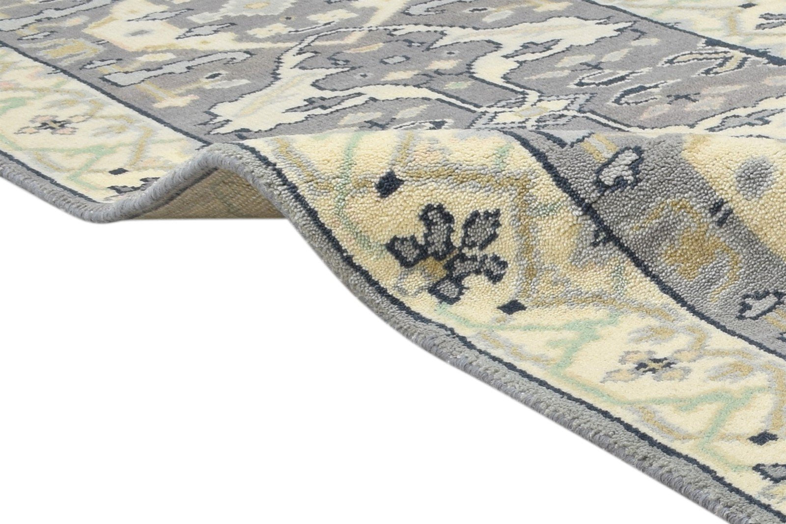 Hand Knotted Grey Wool Rug 3' X 10' Persian Oushak Oriental Small Runner 7864834064533