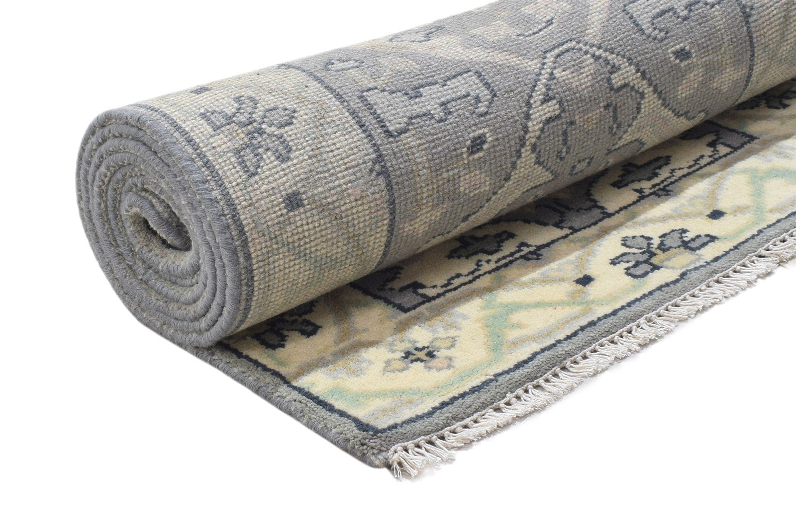 Hand Knotted Grey Wool Rug 3' X 10' Persian Oushak Oriental Small Runner 7864834064533