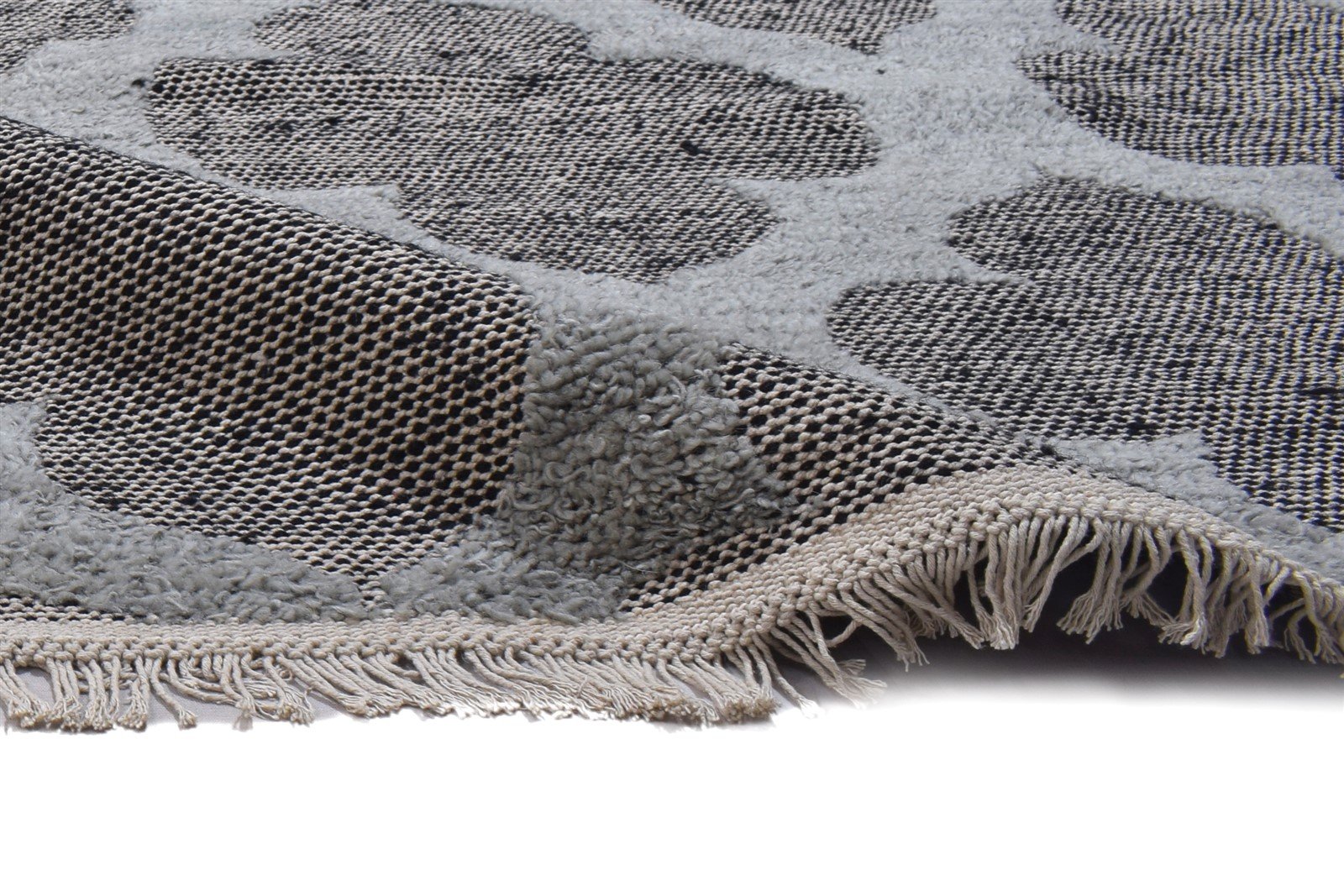 Hand Knotted Grey Wool Rug 5' X 8' Modern French Damask Room Size Carpet 7864090886293