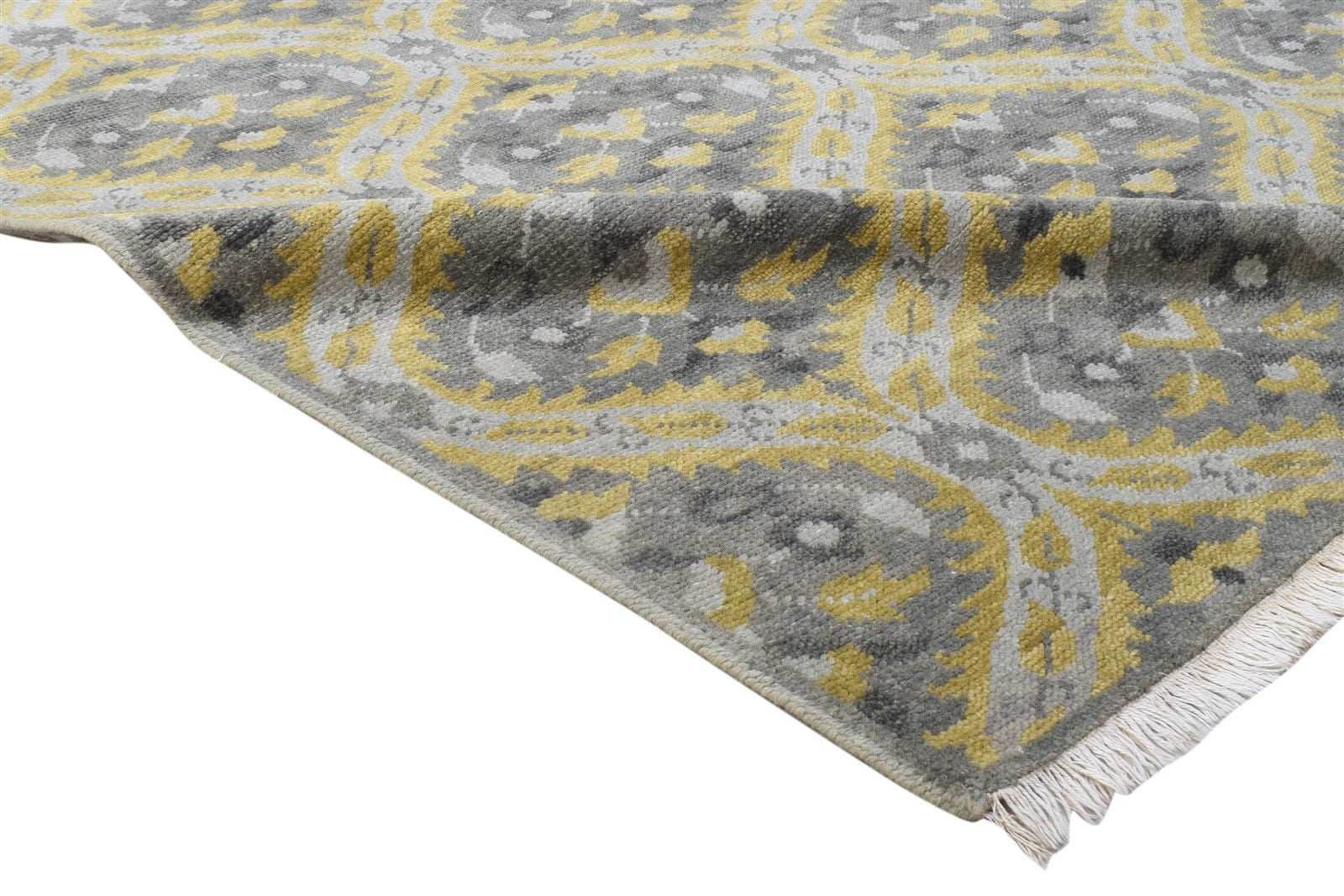 Hand Knotted Grey Wool Rug 5' X 8' Modern Moroccan Trellis Room Size Carpet 7864088756373
