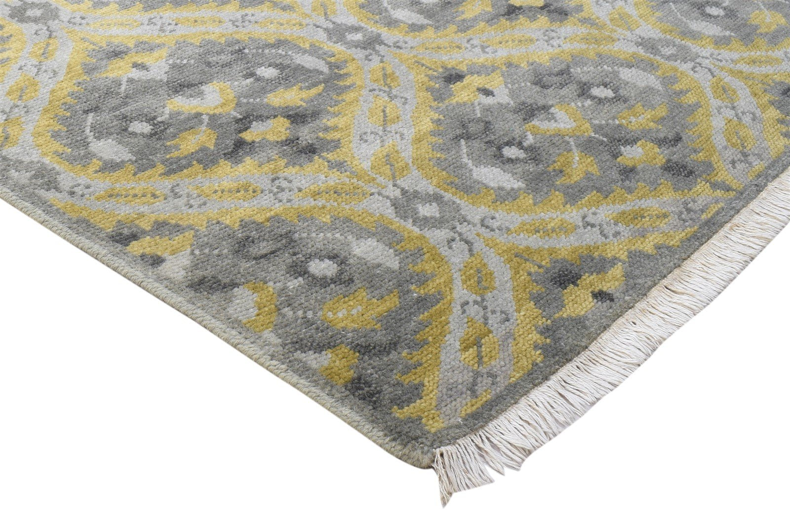 Hand Knotted Grey Wool Rug 5' X 8' Modern Moroccan Trellis Room Size Carpet 7864088756373