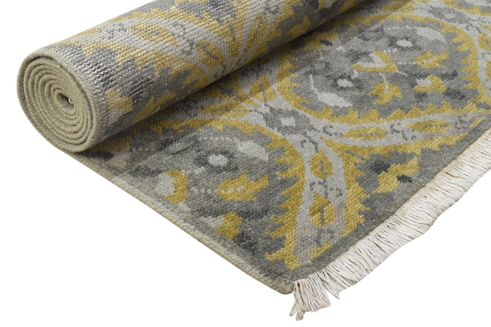 Hand Knotted Grey Wool Rug 5' X 8' Modern Moroccan Trellis Room Size Carpet 7864088756373