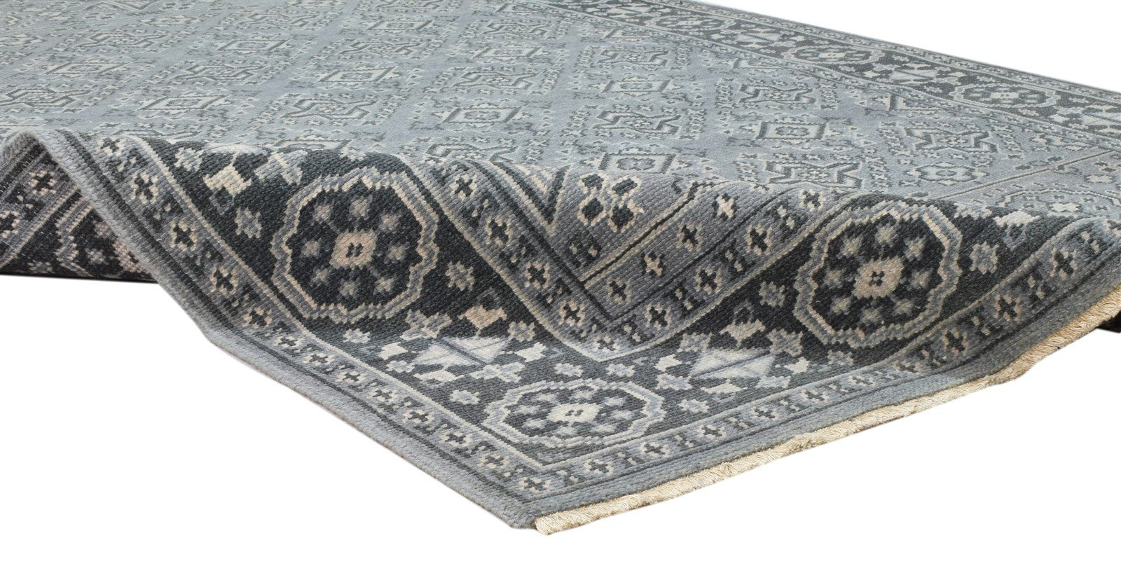 Hand Knotted Grey Wool Rug 6' X 9' Persian Bokhara Oriental Room Size Carpet 7860676296853