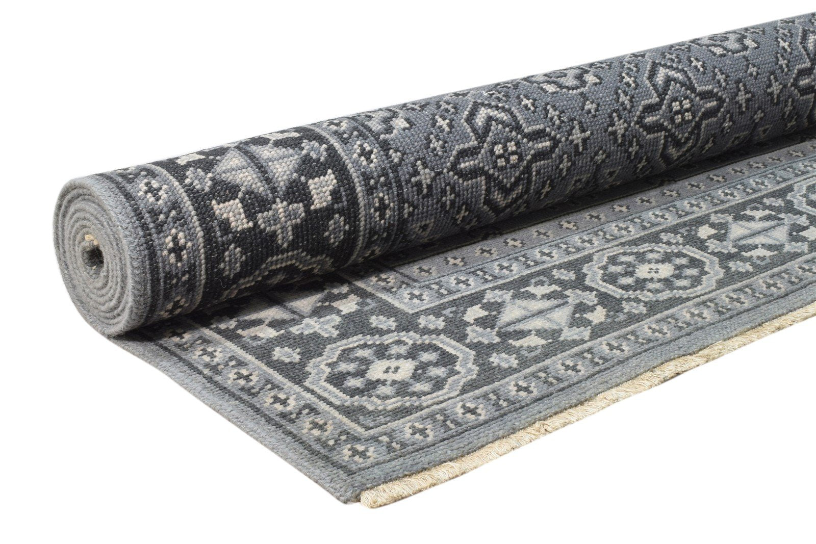 Hand Knotted Grey Wool Rug 6' X 9' Persian Bokhara Oriental Room Size Carpet 7860676296853