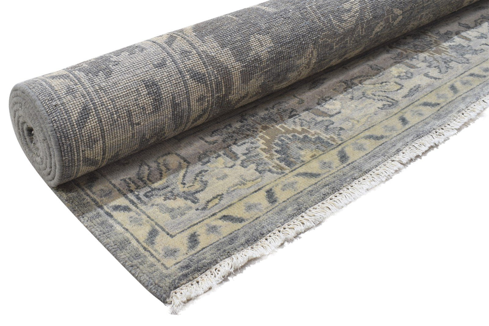 Hand Knotted Grey Wool Rug 6' X 9' Persian Kashan Oriental Room Size Carpet 7864102355093