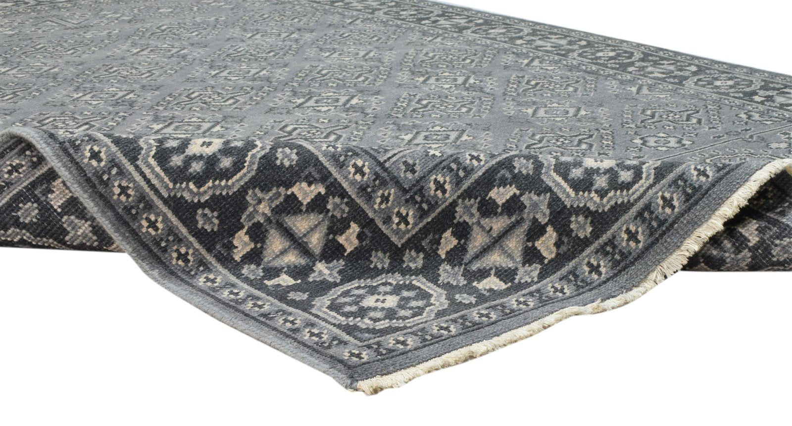 Seka Hand Knotted Grey Wool Rug 6' X 9' Persian Kazak Oriental 7860676624533