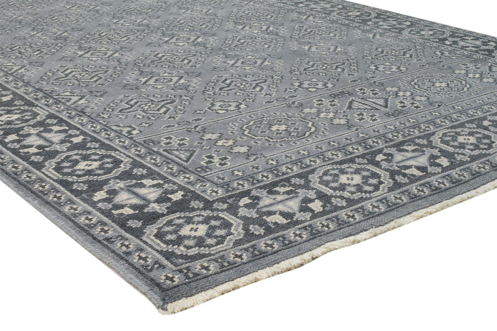 Seka Hand Knotted Grey Wool Rug 6' X 9' Persian Kazak Oriental 7860676624533