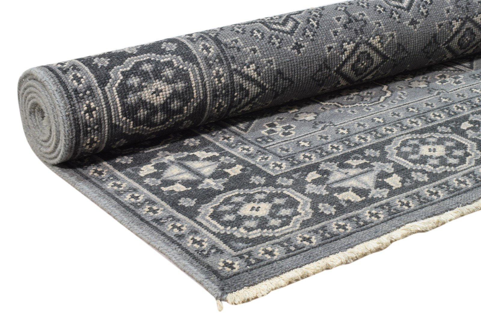 Seka Hand Knotted Grey Wool Rug 6' X 9' Persian Kazak Oriental 7860676624533