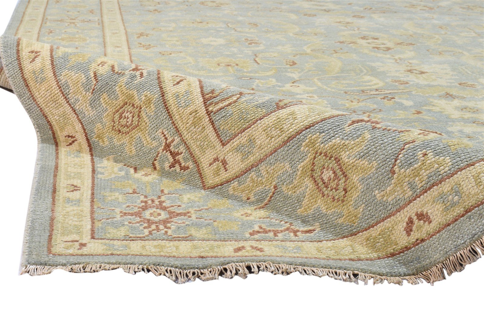 Hand Knotted Grey Wool Rug 6' X 9' Persian Oushak Oriental Large Carpet 7864081645717