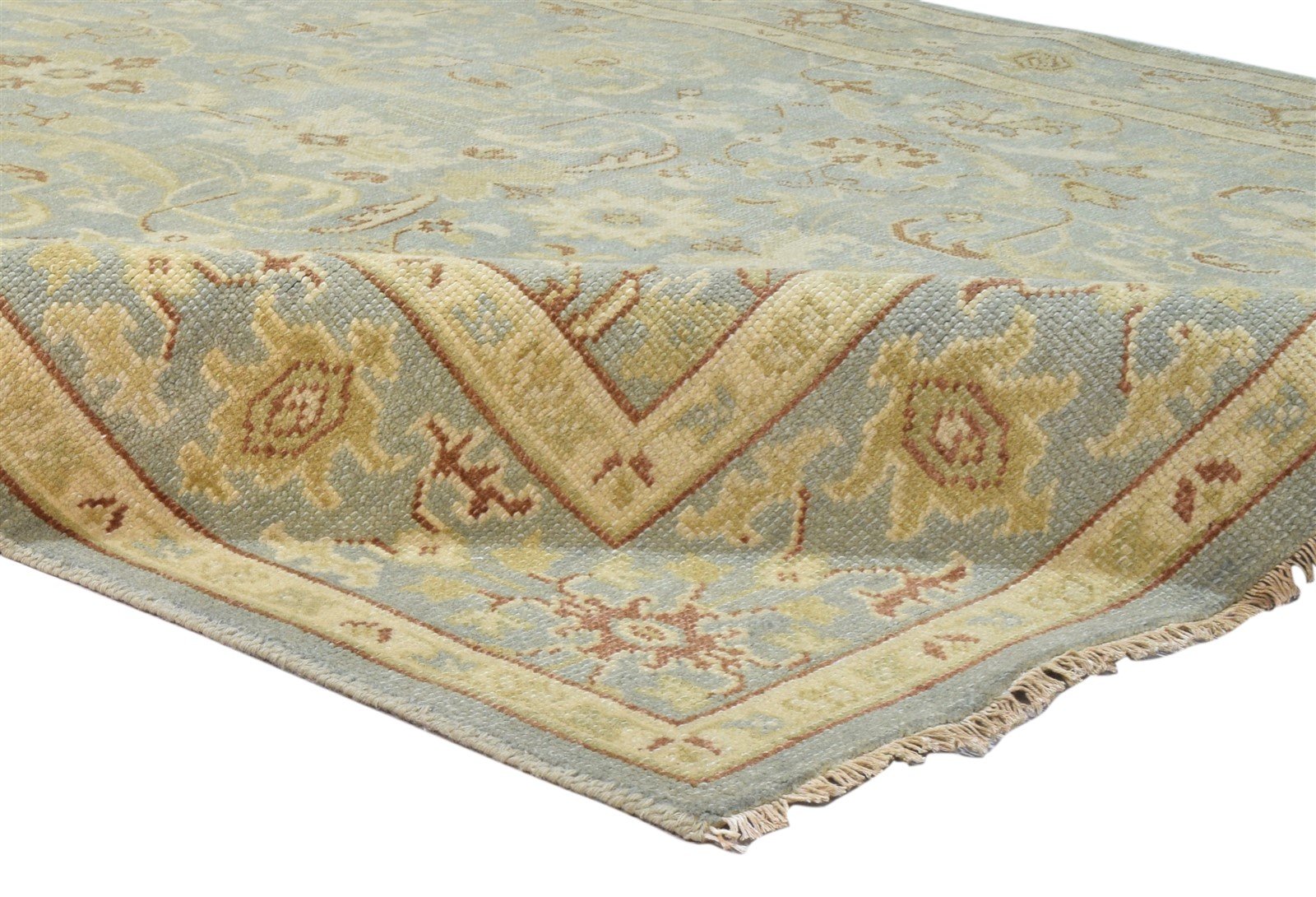 Hand Knotted Grey Wool Rug 6' X 9' Persian Oushak Oriental Large Carpet 7864081645717