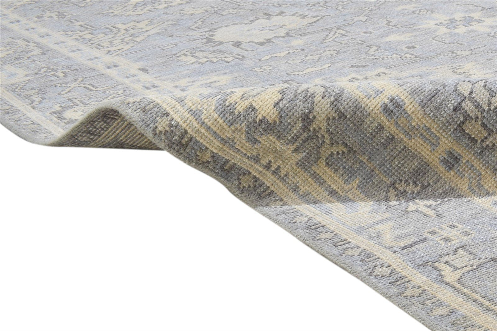 Hand Knotted Grey Wool Rug 6' X 9' Persian Oushak Oriental Room Size Carpet 7864329044117