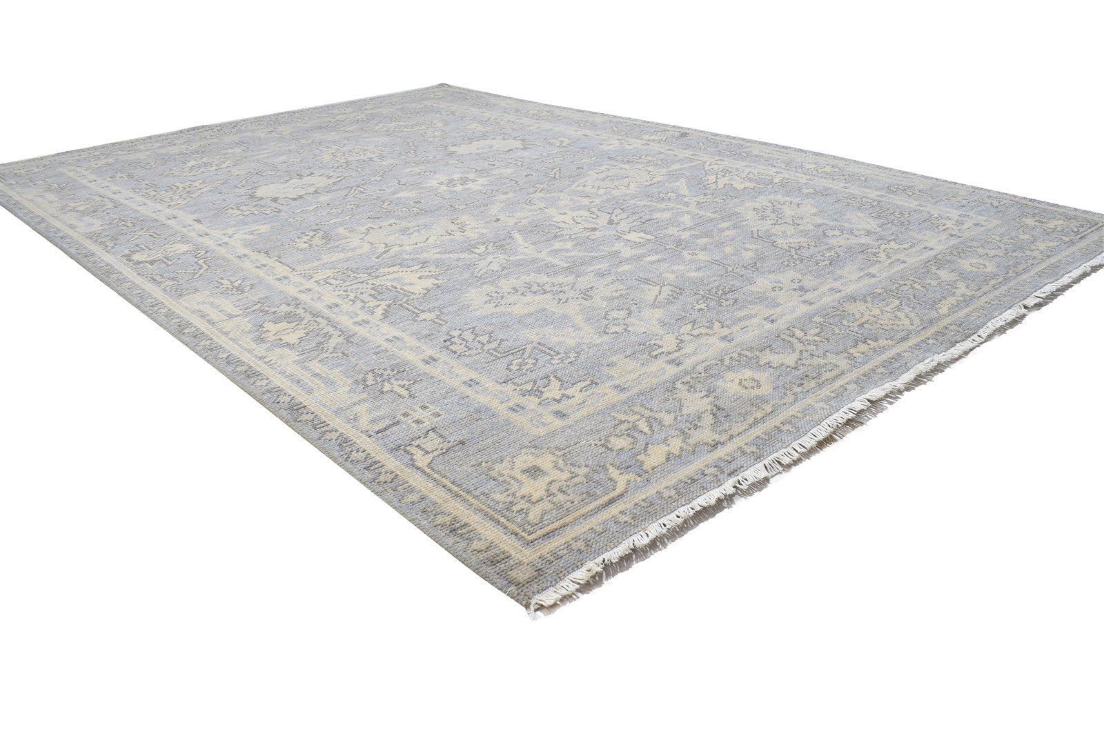 Hand Knotted Grey Wool Rug 6' X 9' Persian Oushak Oriental Room Size Carpet 7864329044117
