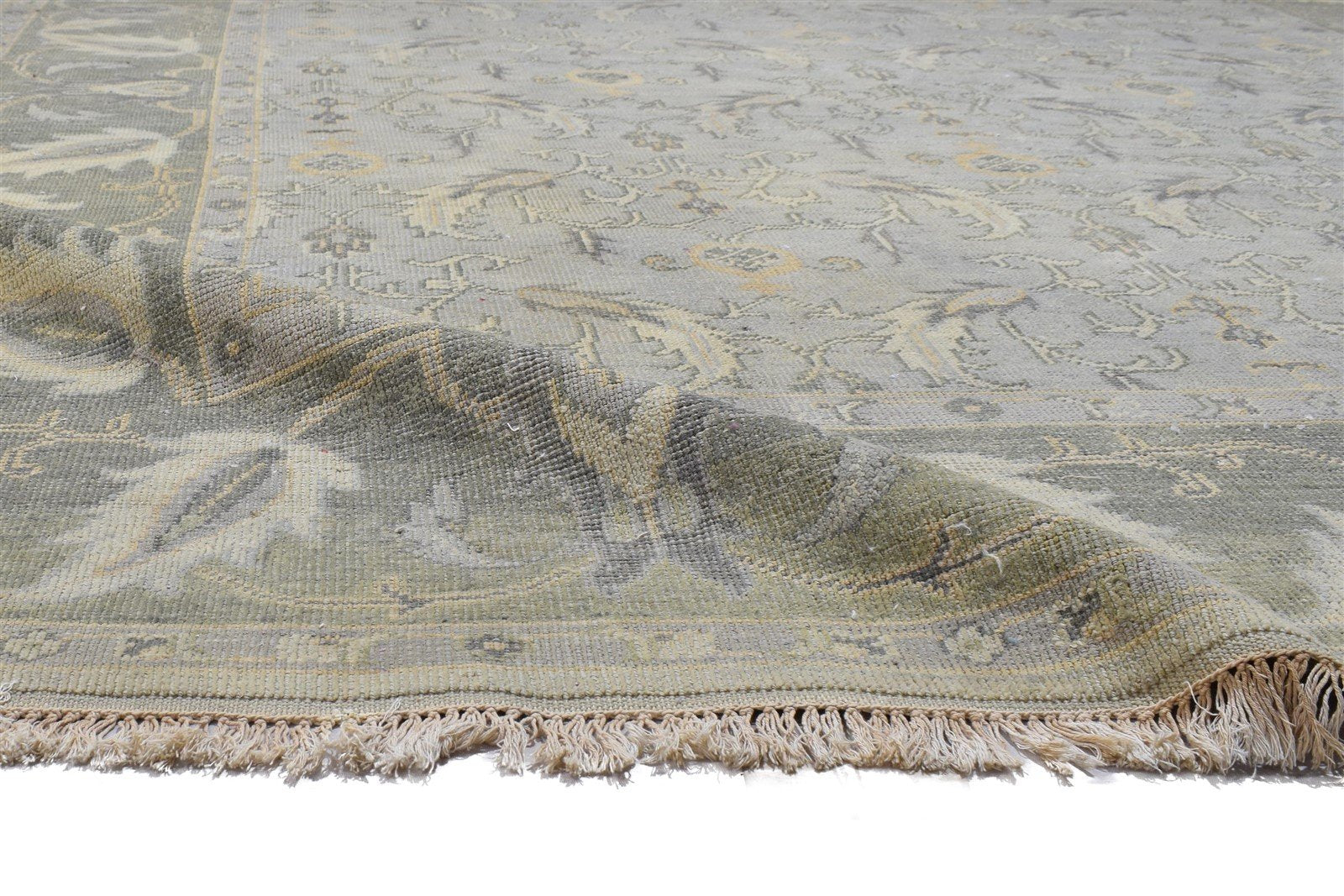 Hand Knotted Grey Wool Rug 8' X 10' Persian Agra Oriental Large Carpet 7864167825557