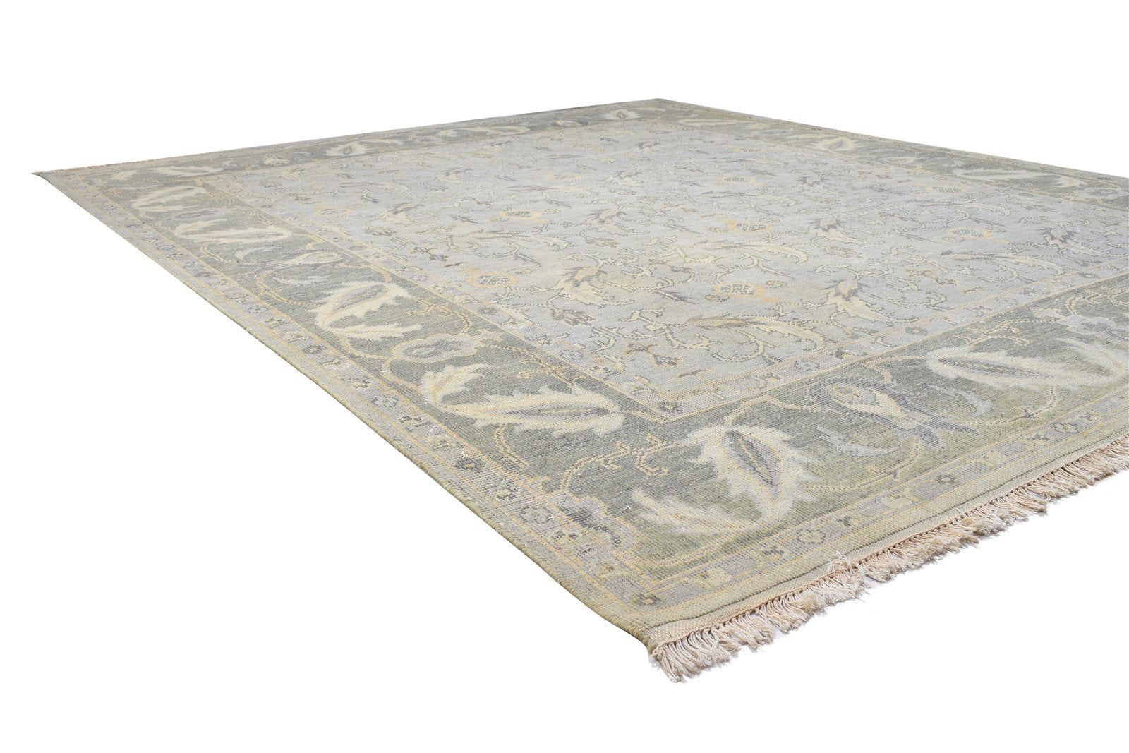 Hand Knotted Grey Wool Rug 8' X 10' Persian Agra Oriental Large Carpet 7864167825557