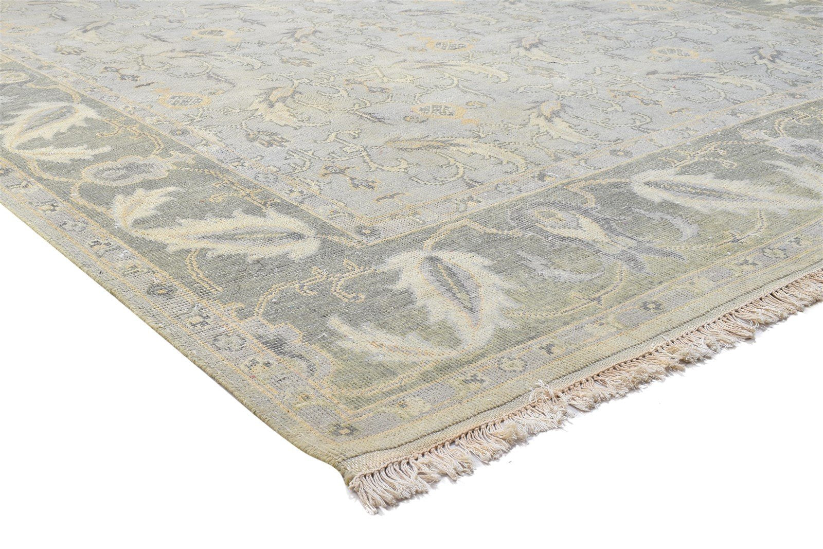 Hand Knotted Grey Wool Rug 8' X 10' Persian Agra Oriental Large Carpet 7864167825557