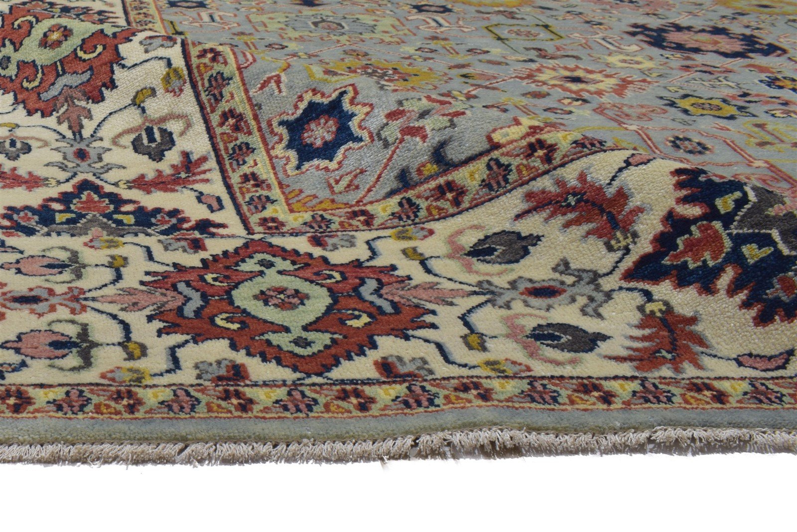 Hand Knotted Grey Wool Rug 9' X 12' Persian Kashan Oriental Large Carpet 7864203182229