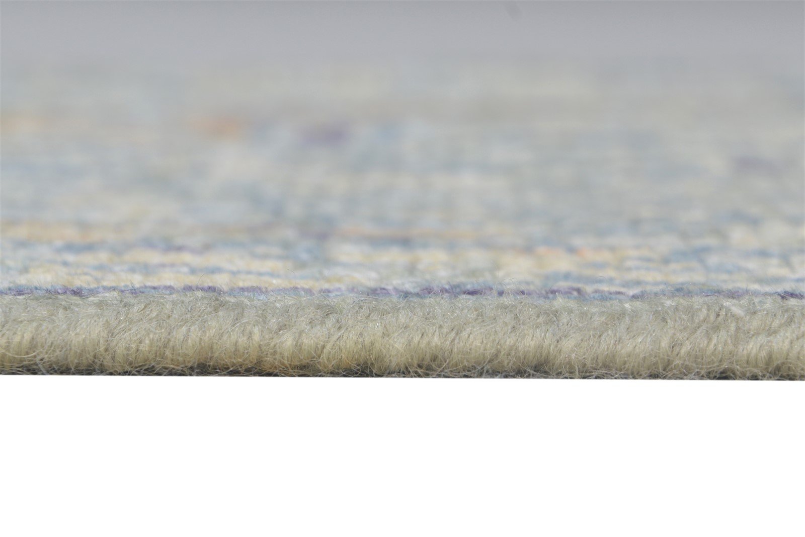 Hand Knotted Grey Wool Silk Rug 2X3 Modern Heriz-Indian Abstract Small Carpet 7865144148117
