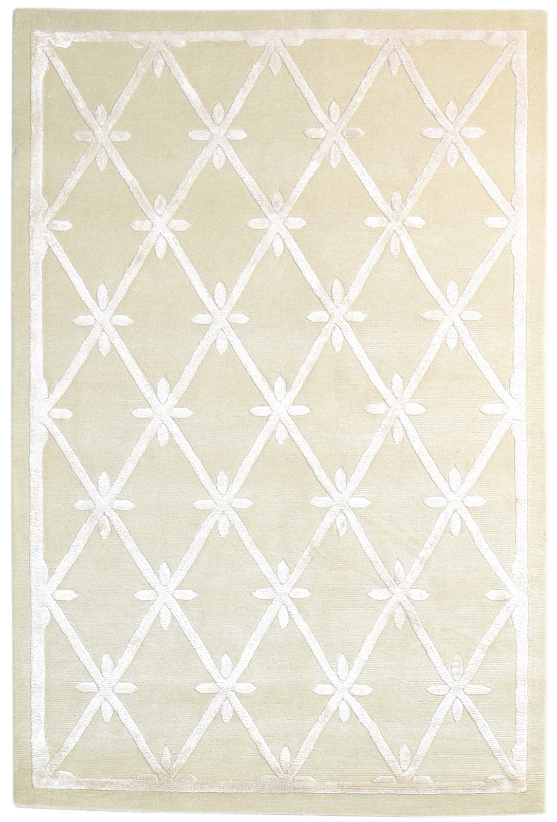 Hand Knotted Grey Wool / Silk Rug 4X6 Modern Scandinavian Nordic Room Size 7865109938325