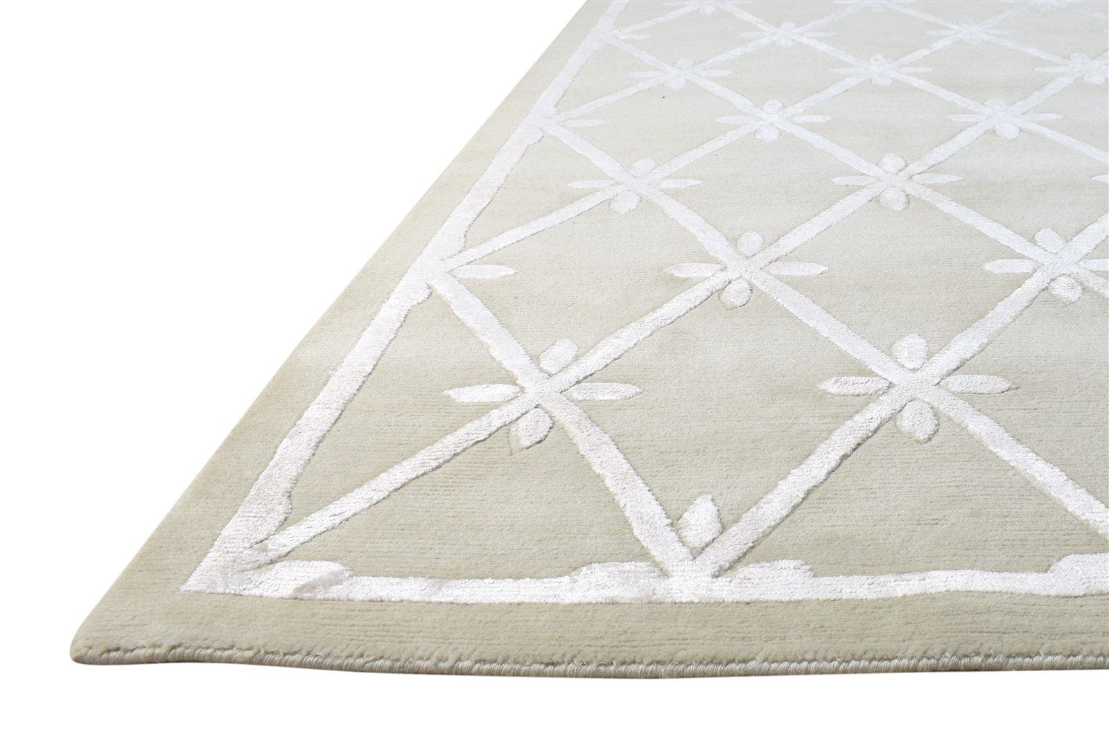 Hand Knotted Grey Wool / Silk Rug 4X6 Modern Scandinavian Nordic Room Size 7865109938325