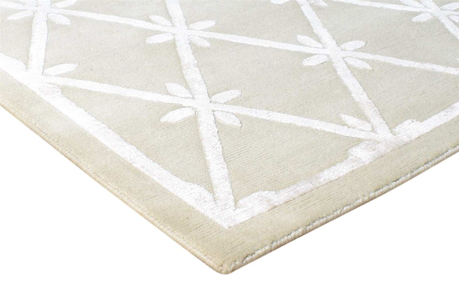 Hand Knotted Grey Wool / Silk Rug 4X6 Modern Scandinavian Nordic Room Size 7865109938325