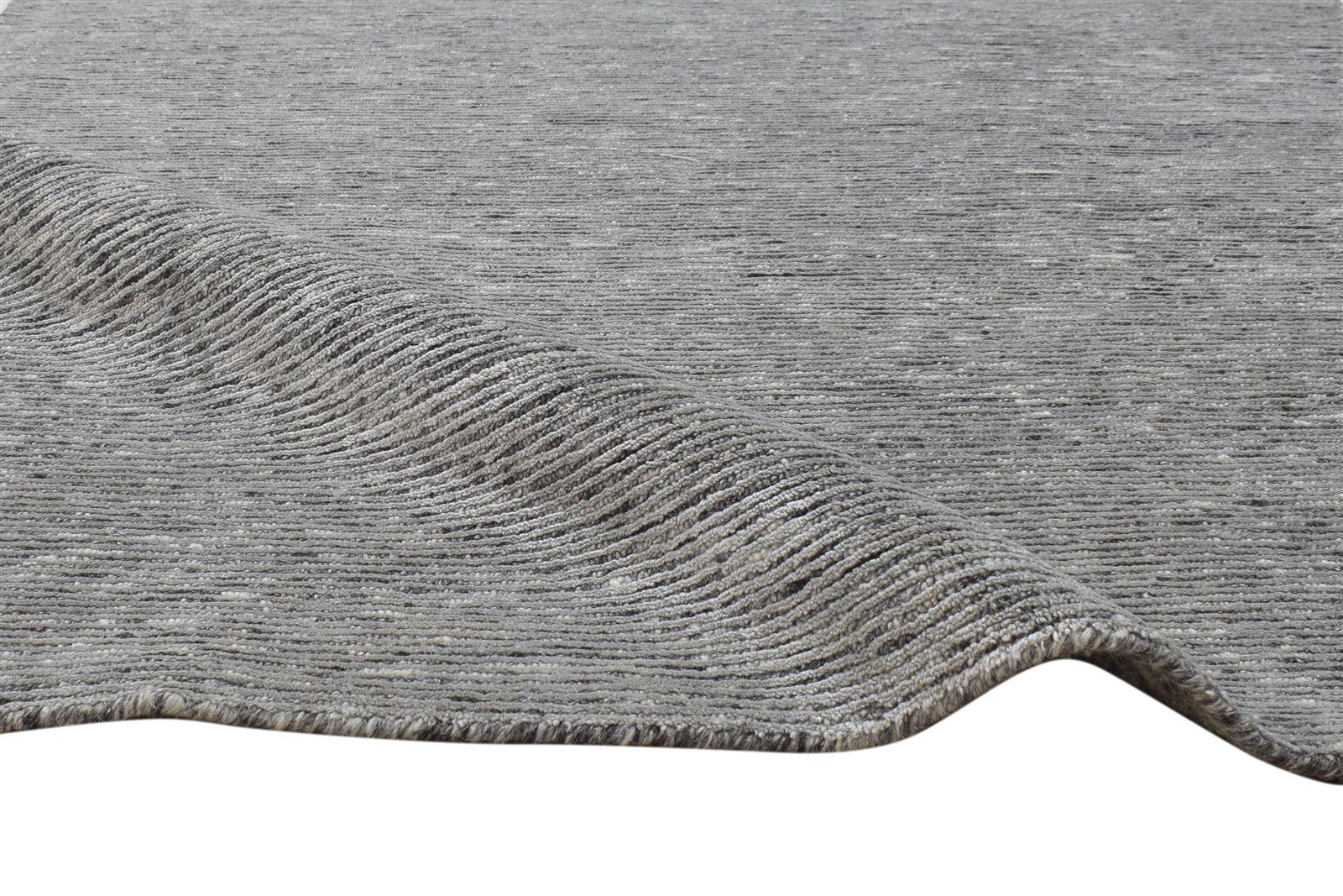 Hand Knotted Grey Wool / Silk Rug 4X6 Modern Scandinavian Solid Room Size 7864170872981