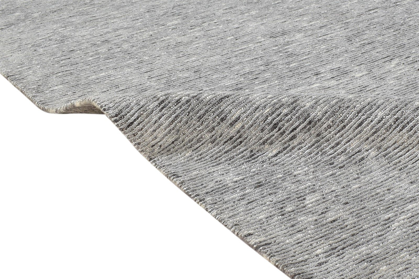 Hand Knotted Grey Wool / Silk Rug 4X6 Modern Scandinavian Solid Room Size 7864170872981