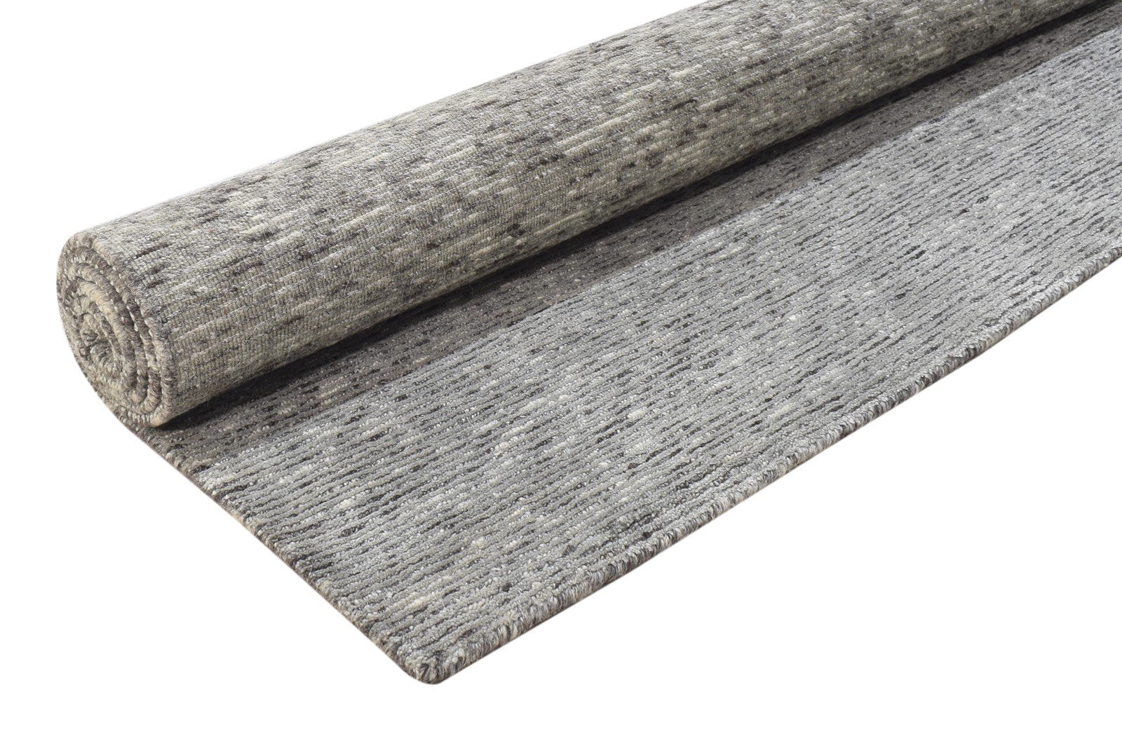 Hand Knotted Grey Wool / Silk Rug 4X6 Modern Scandinavian Solid Room Size 7864170872981