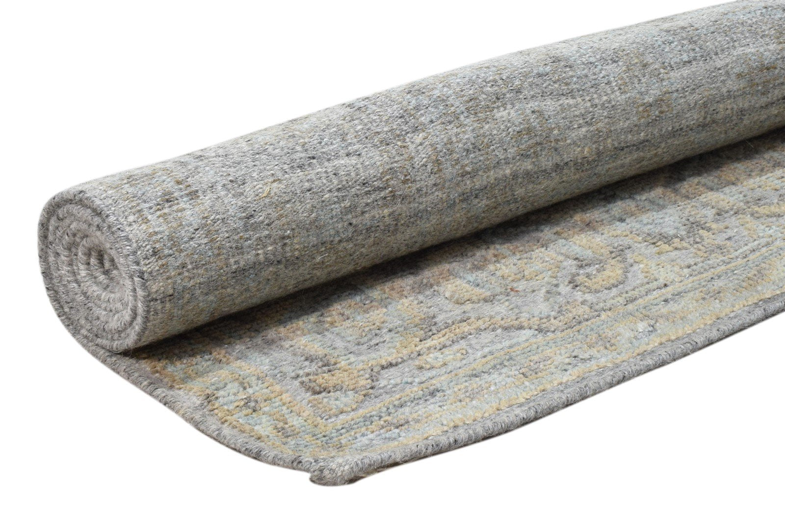 Hand Knotted Grey Wool Silk Rug 5' X 8' Modern Herati Oriental Room Size Carpet 7860675772565