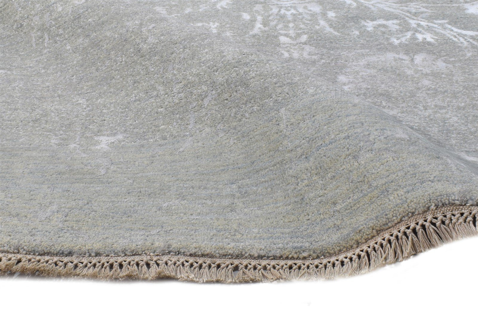 Hand Knotted Grey Wool / Silk Rug 6X10 Modern European Abstract Room Size 7864604426389