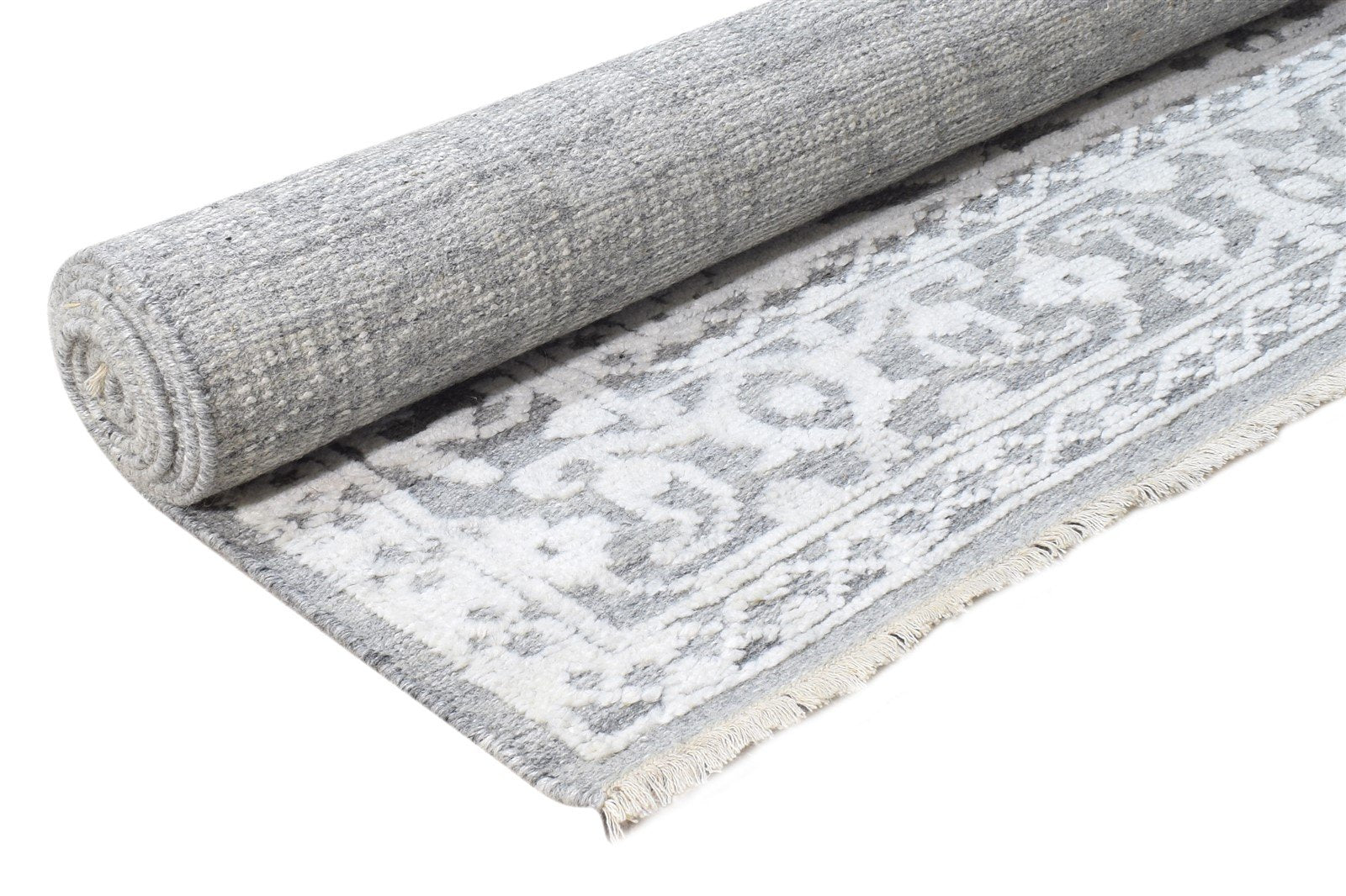 Hand Knotted Grey Wool Silk Rug 6X9 Modern Scandinavian Oriental Room Size 7864626086037