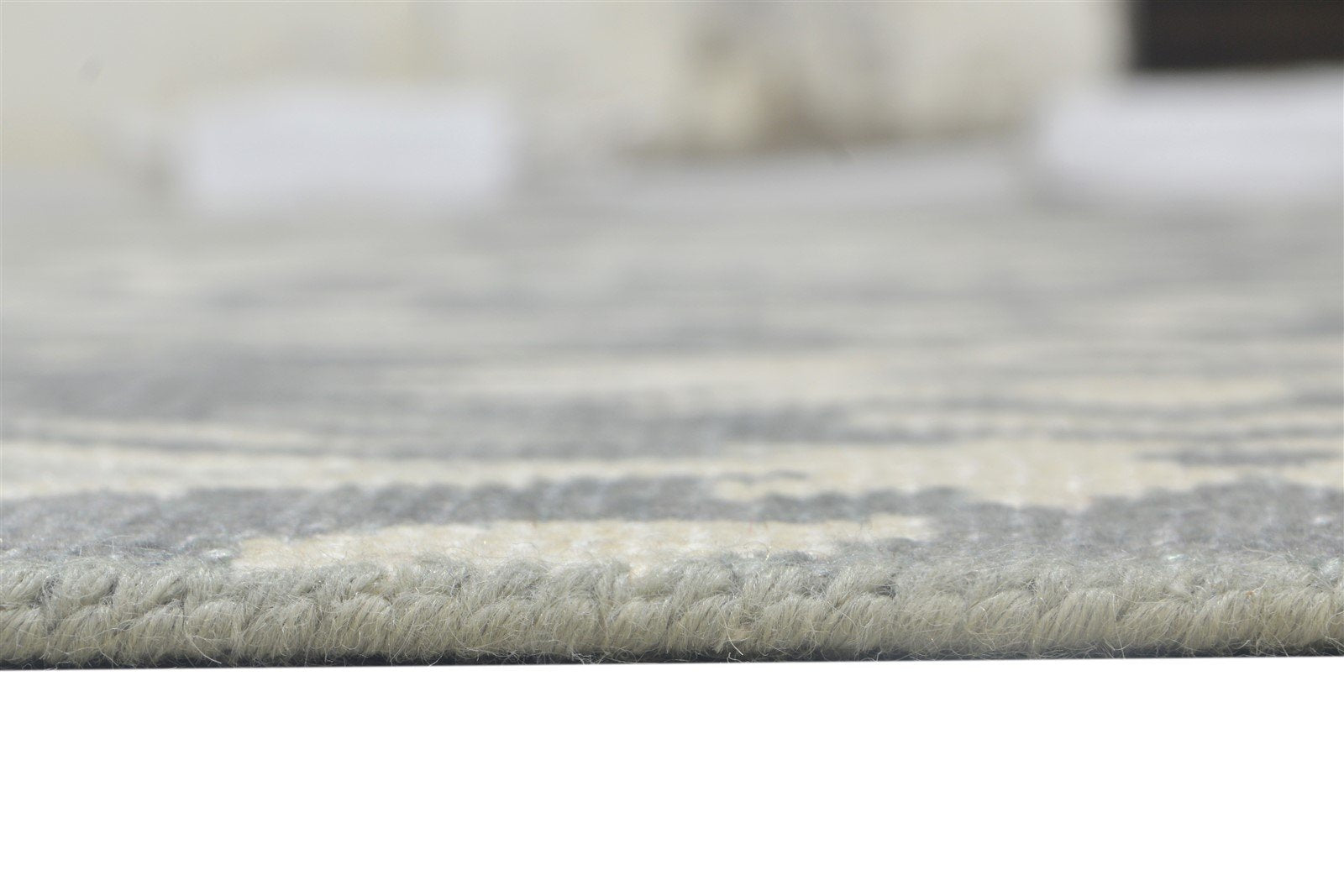 Hand Knotted Grey Wool Silk Rug 9' X 12' Modern Moroccan Trellis Large Carpet 7864104616085