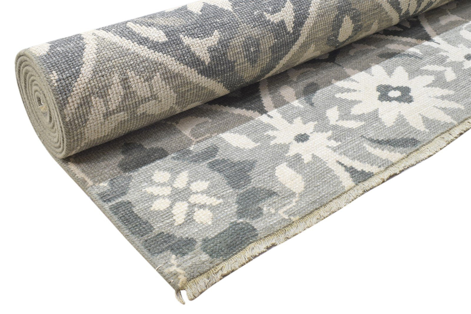 Hand Knotted Grey Wool Silk Rug 9' X 12' Modern Moroccan Trellis Large Carpet 7864104616085