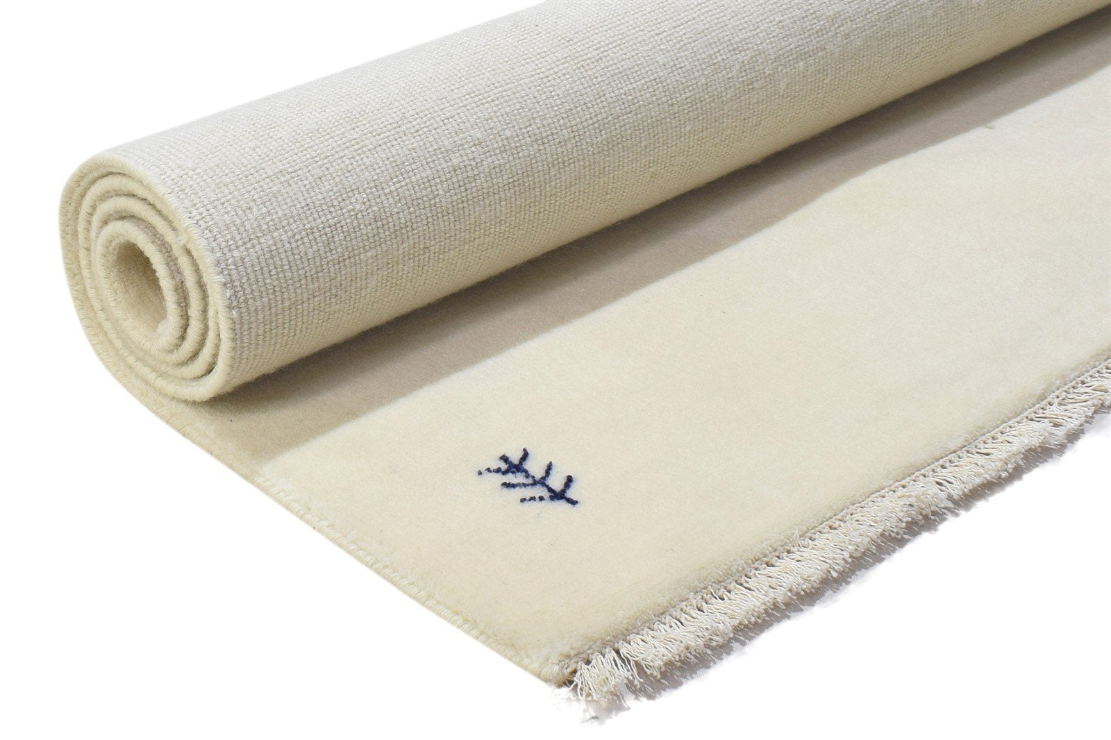 Hand Knotted Ivory Wool Rug 3' X 5' Persian Gabbeh Southwestern Small Carpet 7864199741589