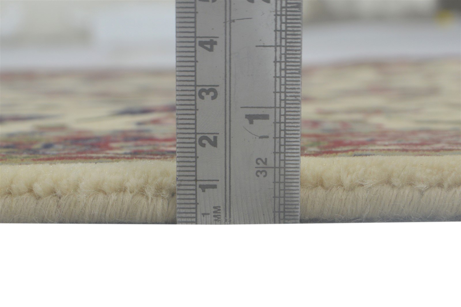 Hand Knotted Ivory Wool Rug 3' X 8' Persian Sarouk-Indian Oriental Small Runner 7864089411733