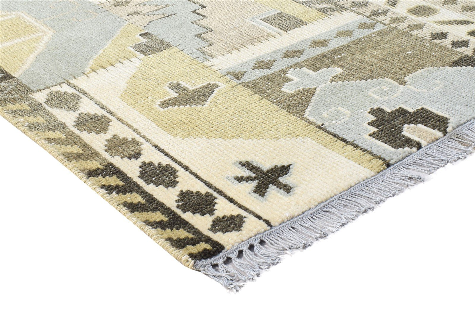 Hand Knotted Ivory Wool Rug 5' X 6' Persian Mughal Oriental Room Size Carpet 7864995348629