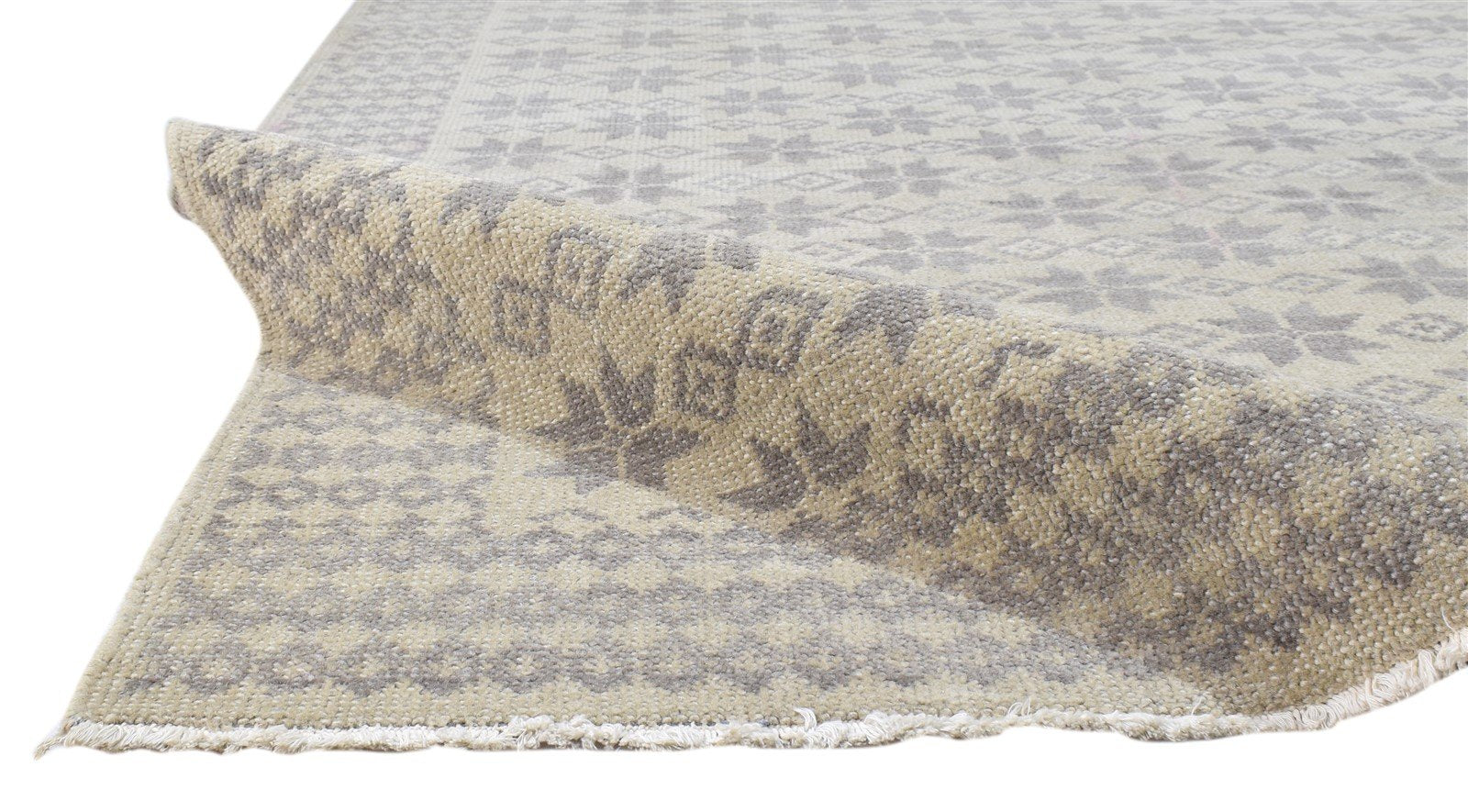 Hand Knotted Ivory Wool Rug 5' X 8' Modern Scandinavian Stars Room Size Carpet 7860678328469