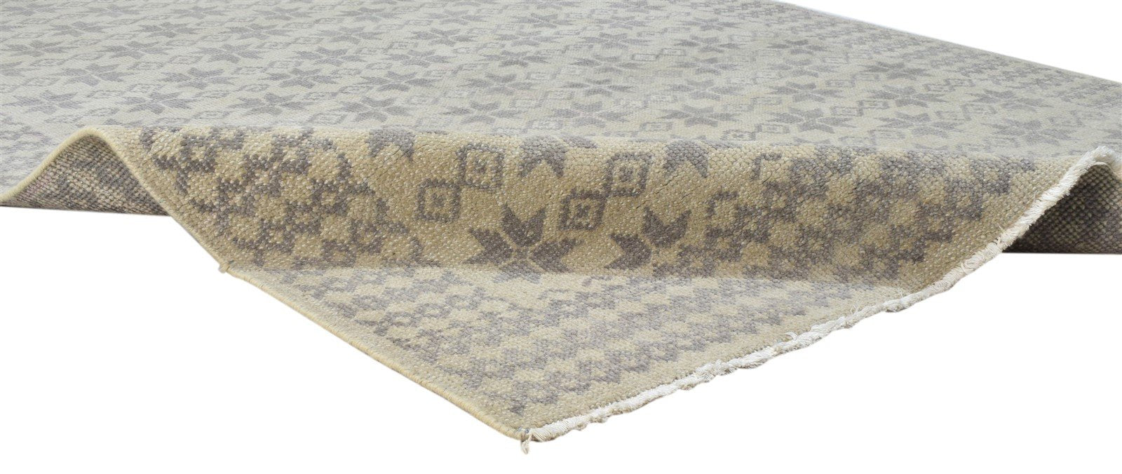 Hand Knotted Ivory Wool Rug 5' X 8' Modern Scandinavian Stars Room Size Carpet 7860678328469