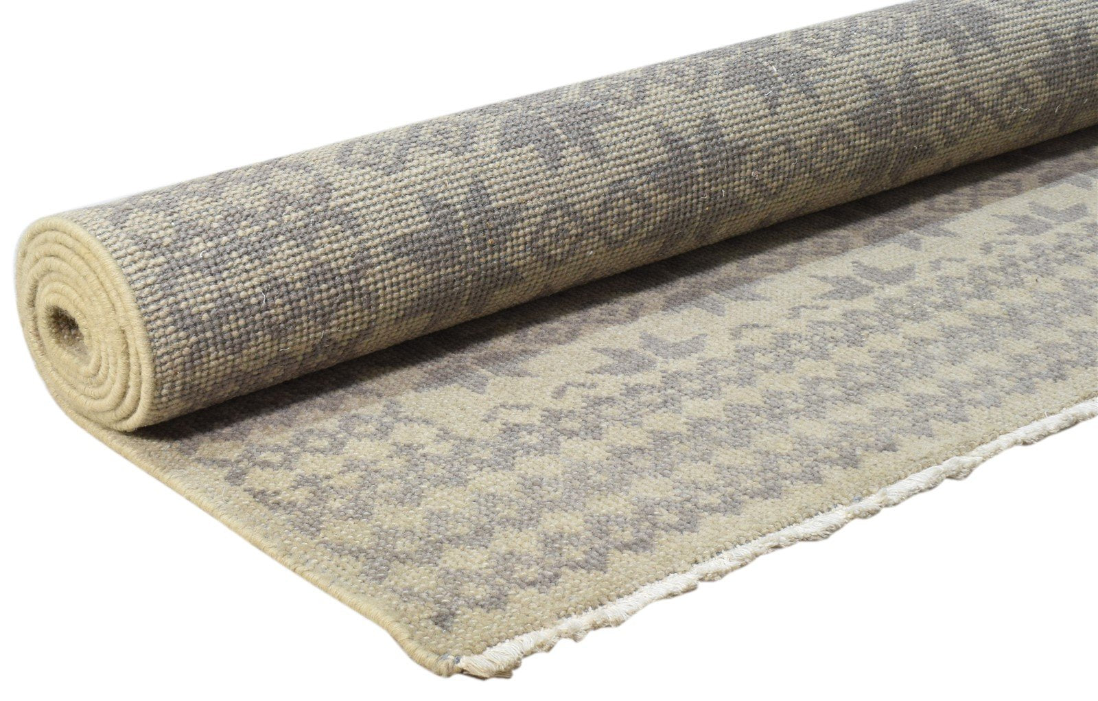 Hand Knotted Ivory Wool Rug 5' X 8' Modern Scandinavian Stars Room Size Carpet 7860678328469