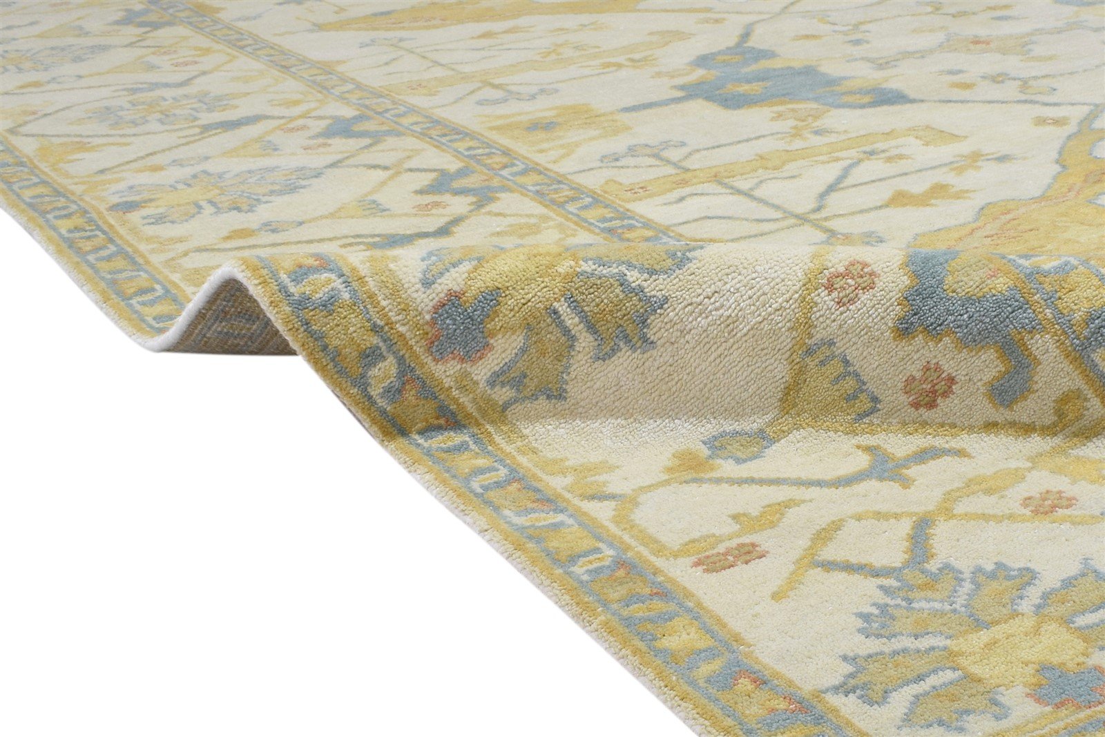 Hand Knotted Ivory Wool Rug 8' X 10' Persian Oushak Oriental Large Carpet 7864182603925