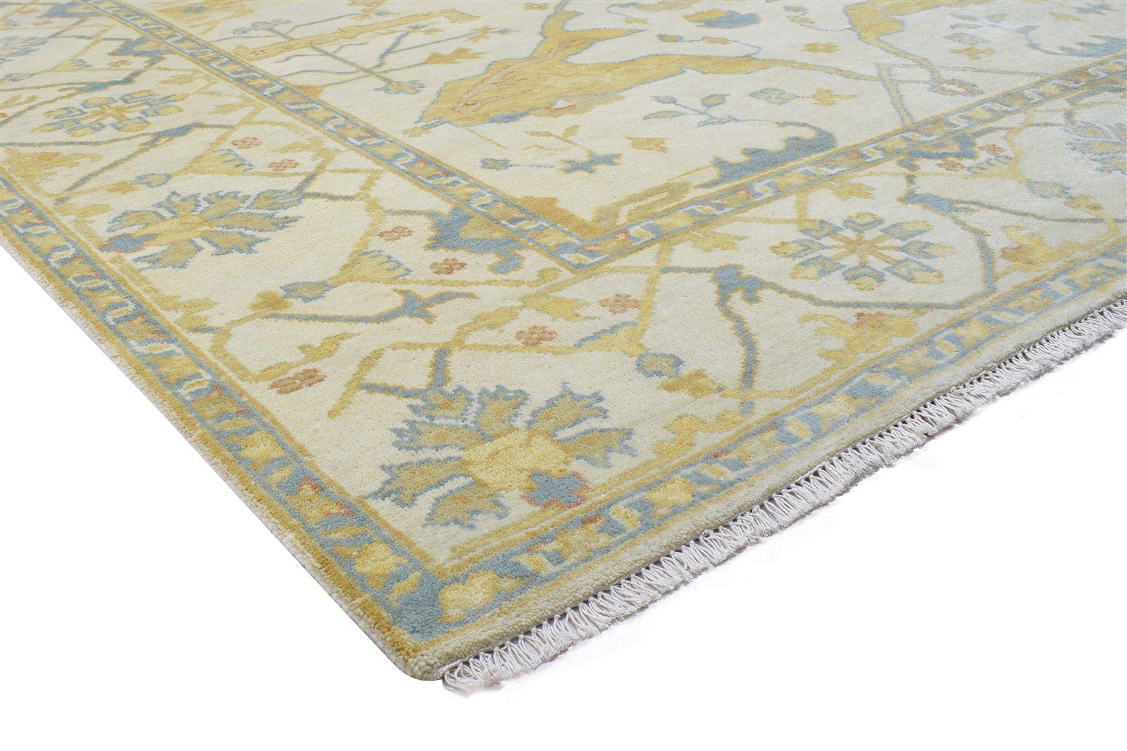 Hand Knotted Ivory Wool Rug 8' X 10' Persian Oushak Oriental Large Carpet 7864182603925