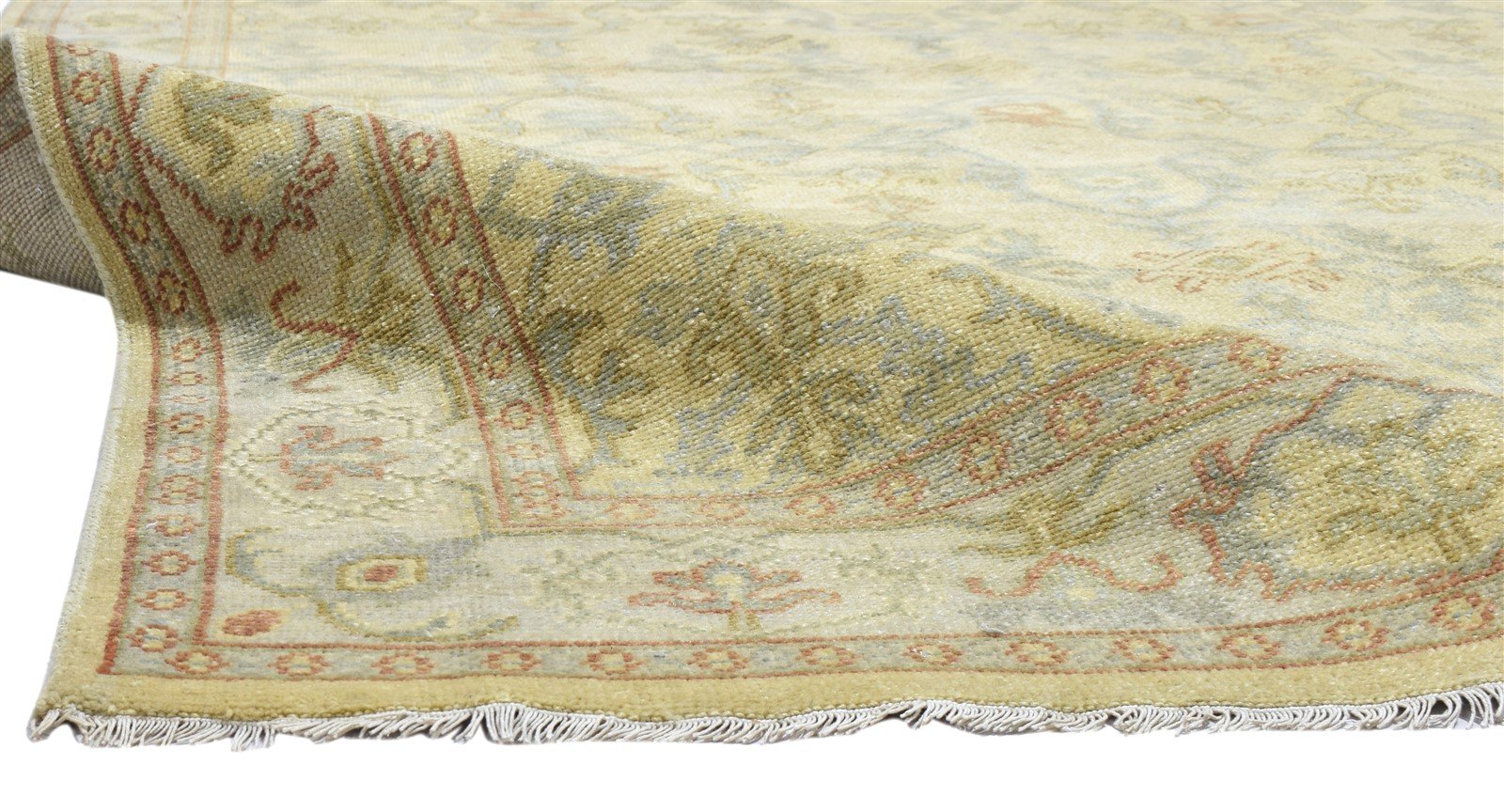 Hand Knotted Lime Wool Rug 8' X 10' Persian Kashan Oriental Large Carpet 7864083087509