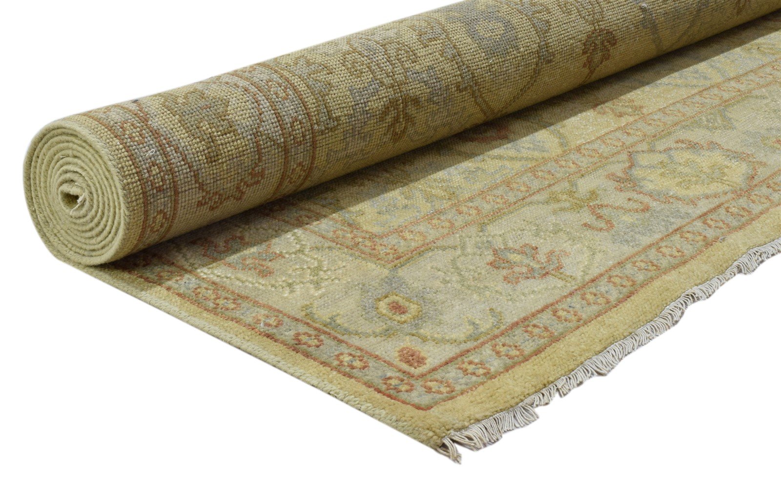 Hand Knotted Lime Wool Rug 8' X 10' Persian Kashan Oriental Large Carpet 7864083087509