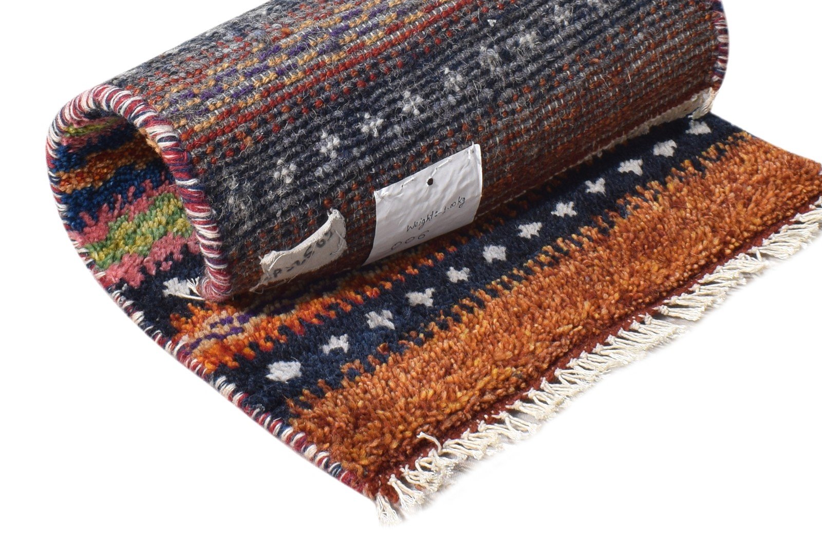 Fayth Hand Knotted Multi Color Wool Rug 1' X 2' Modern American Tribal 7865186517141
