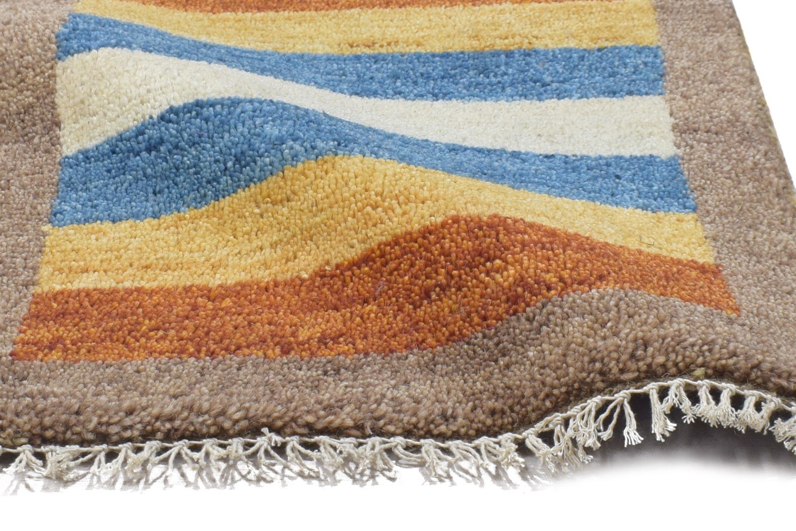Hand Knotted Multi Color Wool Rug 1X2 Persian Gabbeh Southwestern Small Carpet 7864208785557