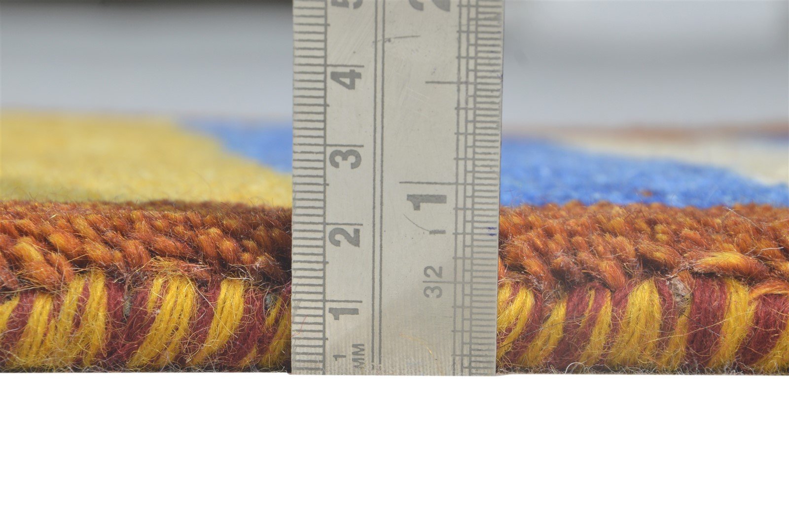 Hand Knotted Multi Color Wool Rug 1X2 Southwestern Gabbeh Striped Small Carpet 7865058918549