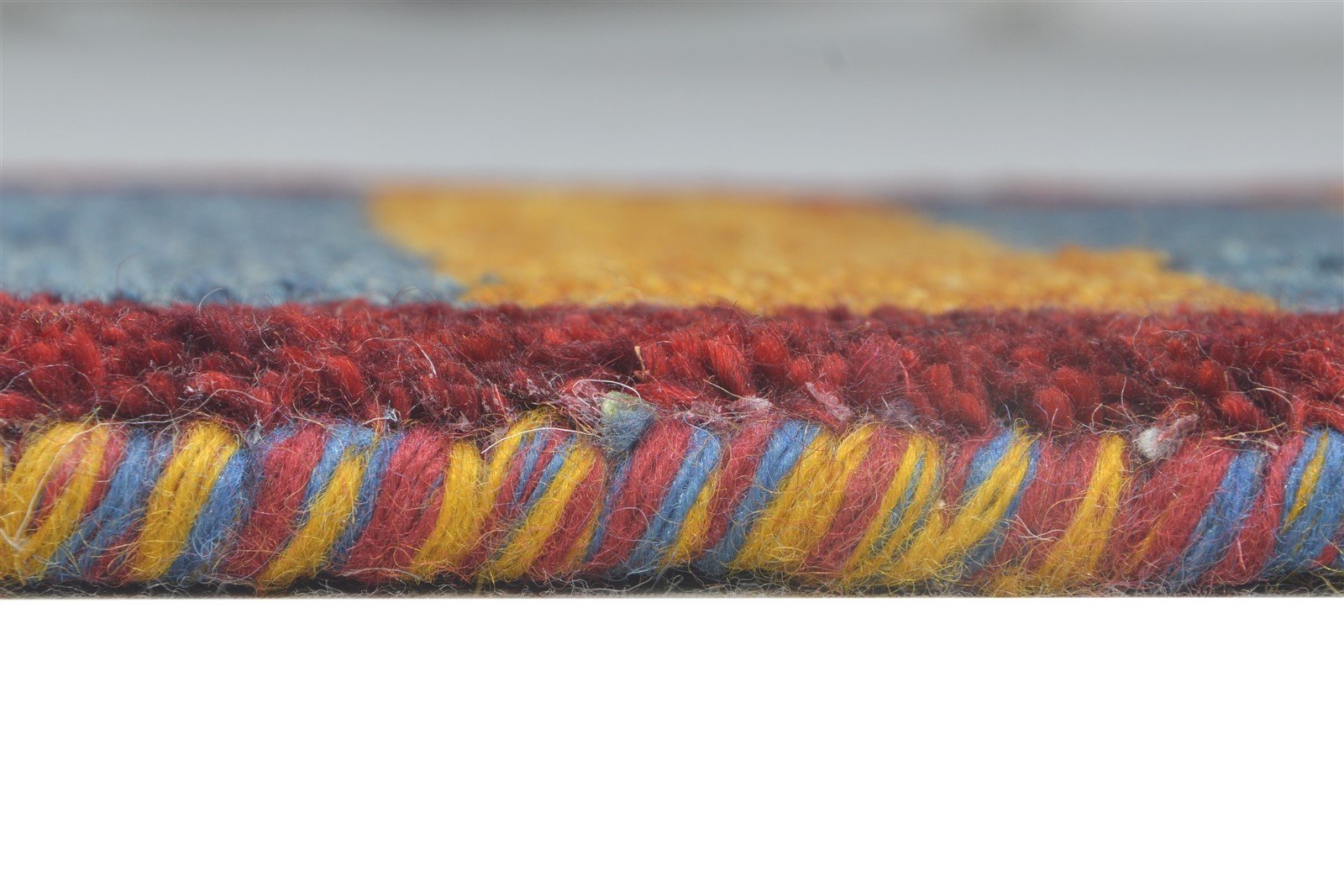 Hand Knotted Multi Color Wool Rug 1X2 Southwestern Gabbeh Striped Small Carpet 7865058623637