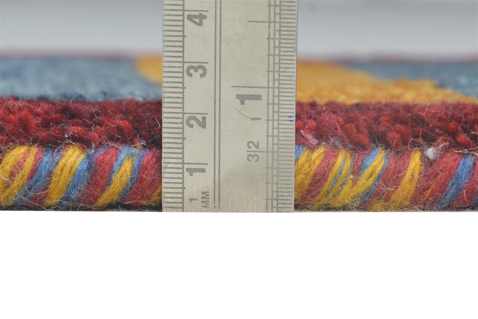 Hand Knotted Multi Color Wool Rug 1X2 Southwestern Gabbeh Striped Small Carpet 7865058623637