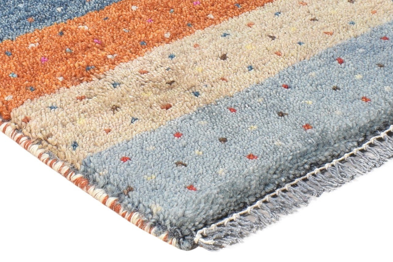 Hand Knotted Multi Color Wool Rug 1X2 Tribal Gabbeh Southwestern Small Carpet 7864505401493