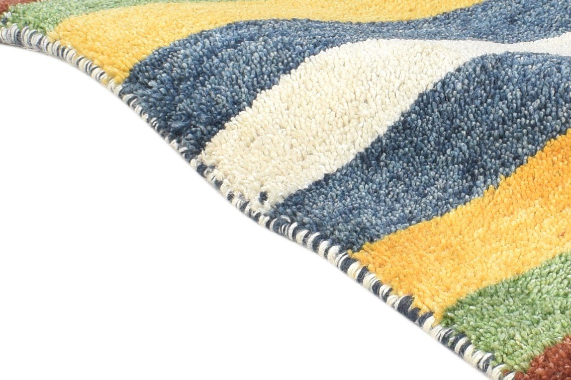 Hand Knotted Multi Color Wool Rug 1X2 Tribal Gabbeh Southwestern Small Carpet 7864509071509